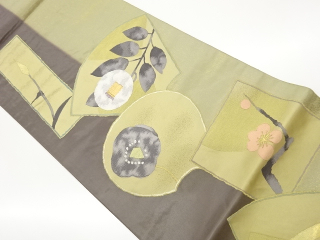 JAPANESE FUKURO OBI / WOVEN FLOWERS